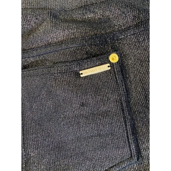Michael Michael Kors Women's Metallic Black/Gold Foil Leggings - Medium - Picture 12 of 14